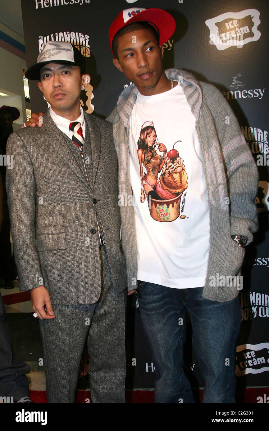 Pharrell Williams and Nigo Billionaire Boys Club / Ice Cream Clothing  flagship store opening at West Broadway New York City Stock Photo - Alamy