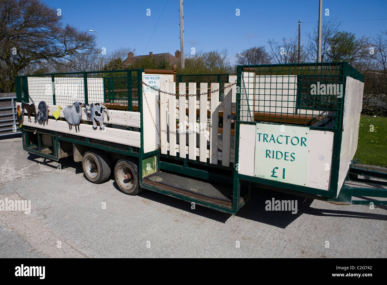 One Pound Tractor Trailer ride at Farmer Parrs Animal Petting Farm