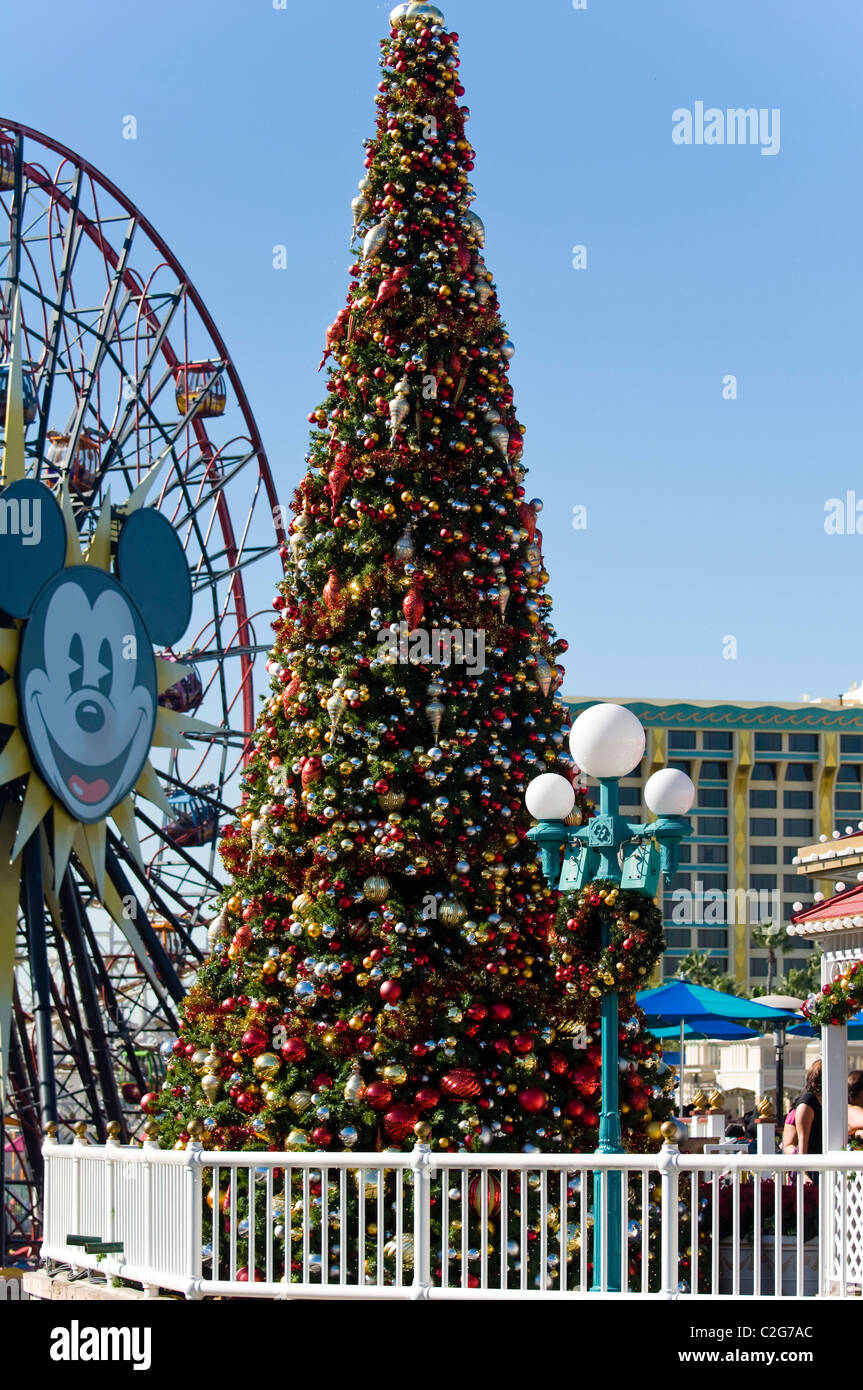 Christmas tree at California adventure, Disneyland, California Stock