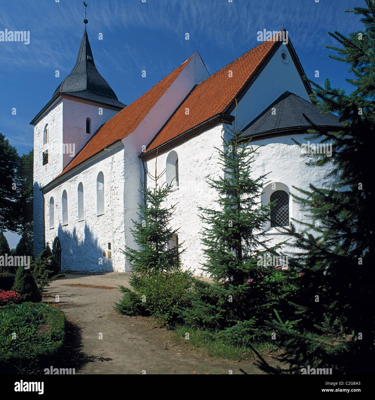 Petrikirche auch genannt Vizelinkirche in Bosau, Grosser Ploener See, Naturpark Holsteinische Schweiz, Schleswig-Holstein Stock Photo