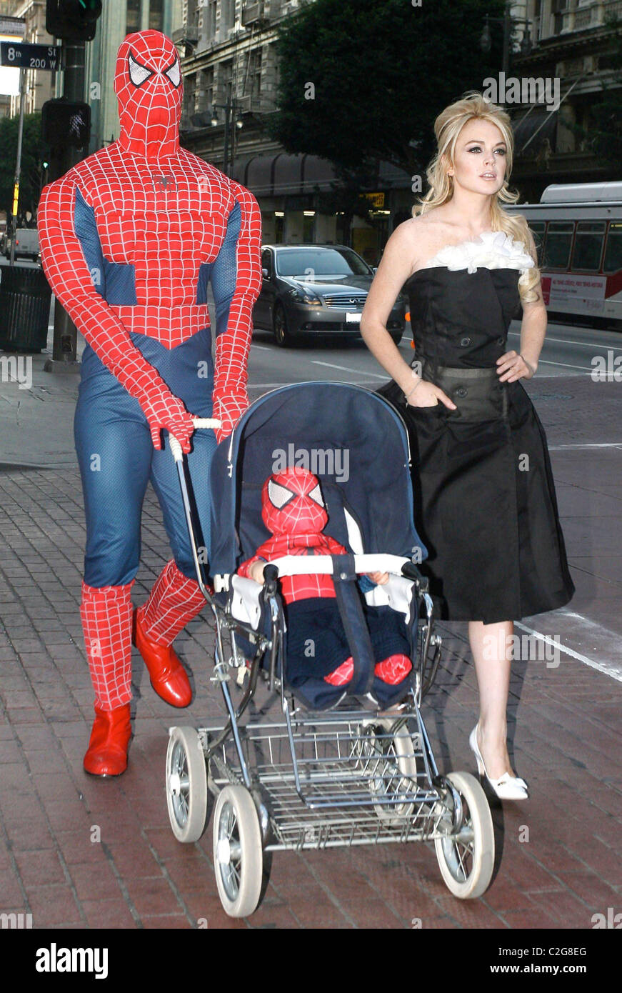 Lindsay Lohan and SpiderMan LOHAN'S HEROES The men in Lindsay Lohan's