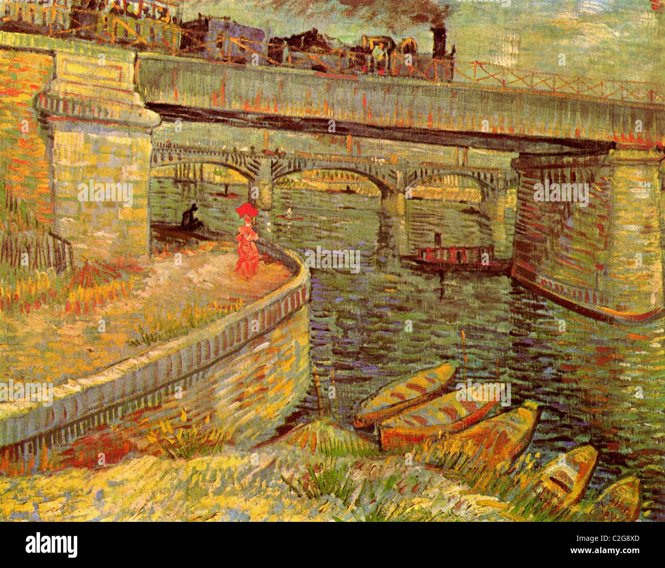 Bridges across the Seine at Asnieres Stock Photo - Alamy