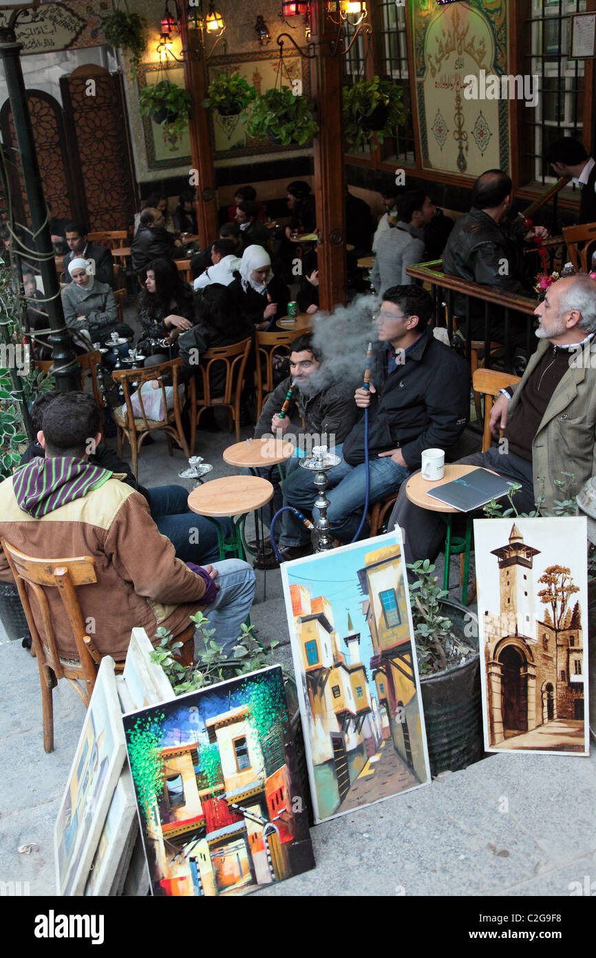 Cafe, Damascus, Syria Stock Photo