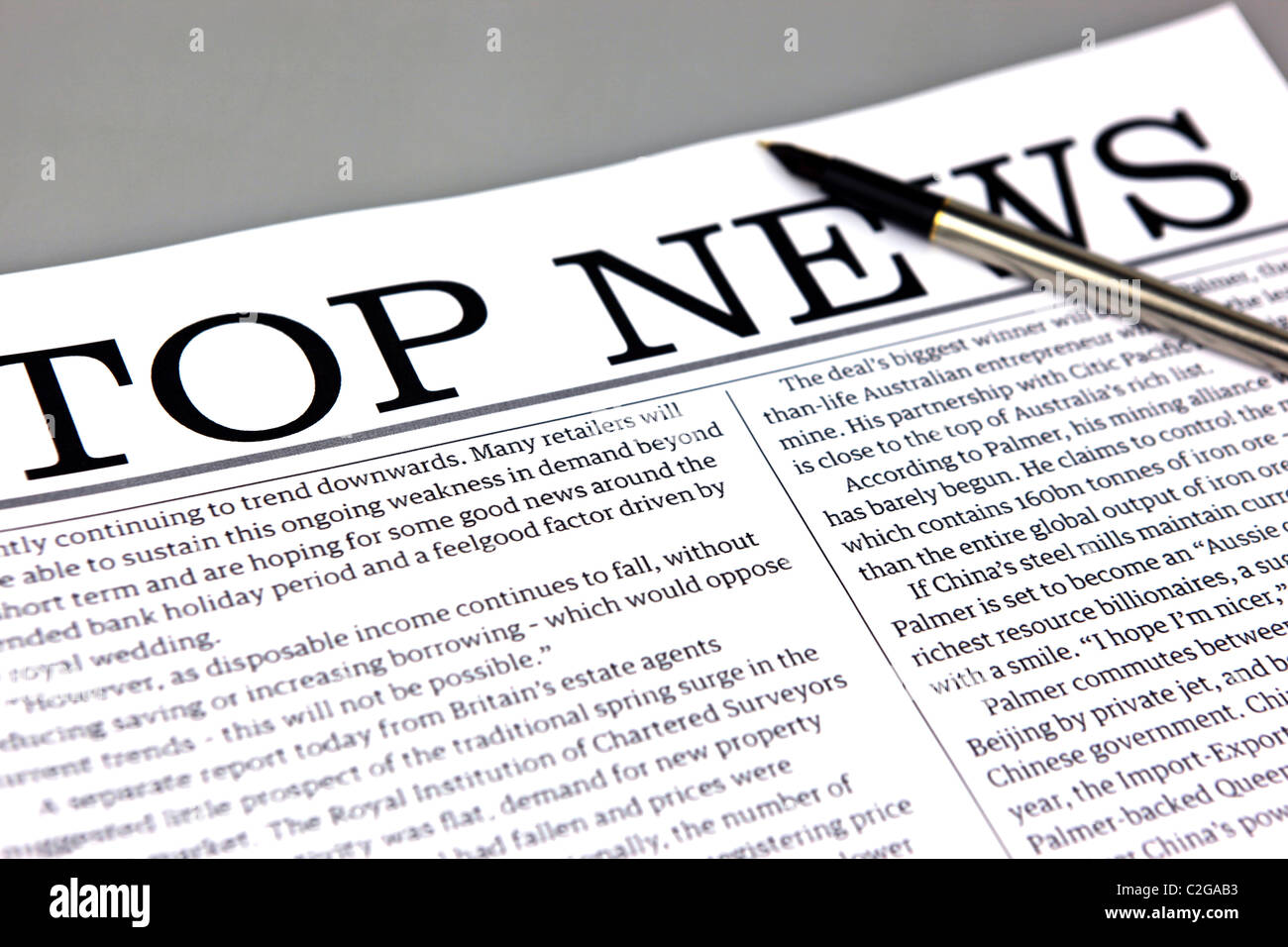 Newspaper Stock Photo