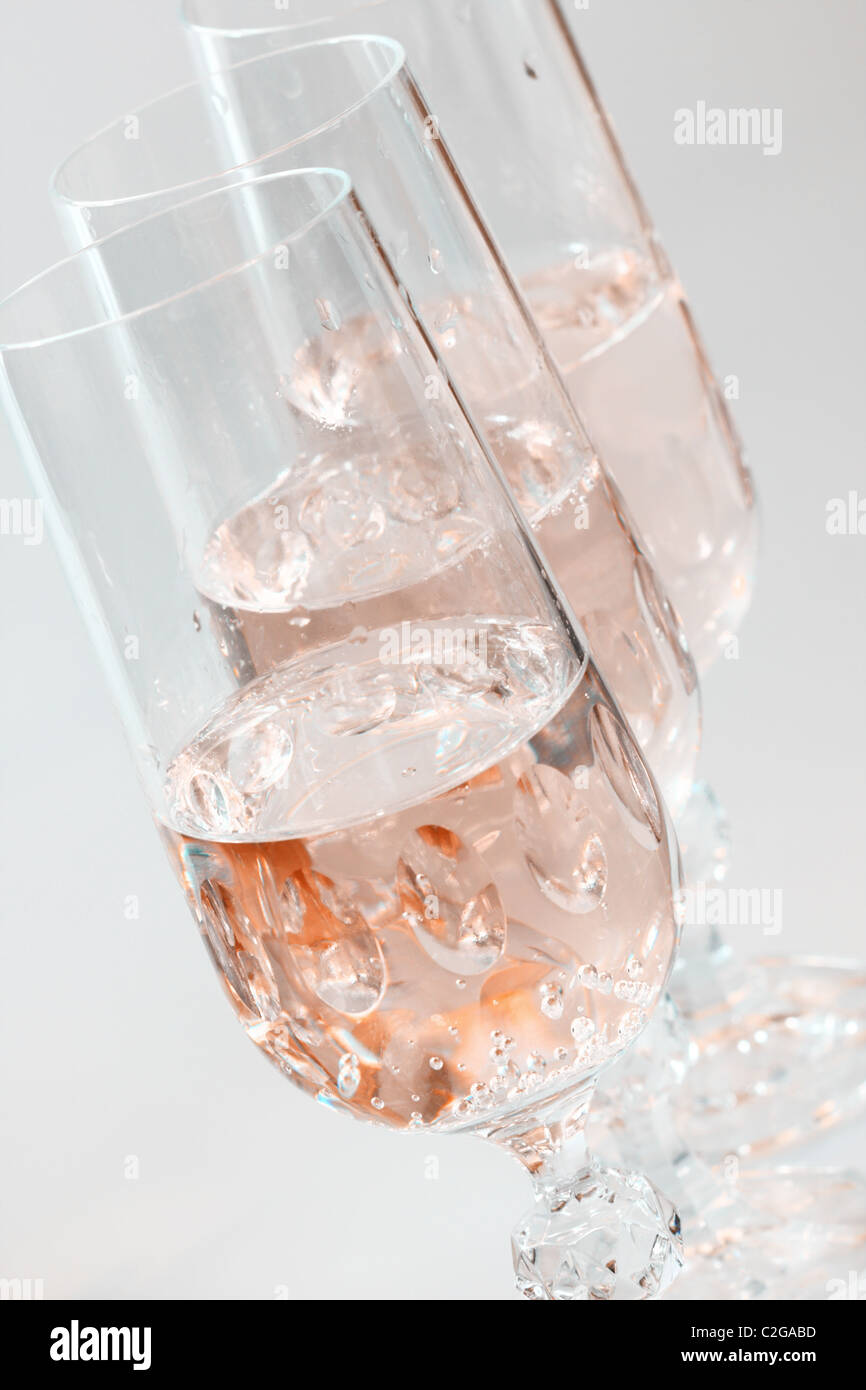 Three glasses of rose wine Stock Photo Alamy