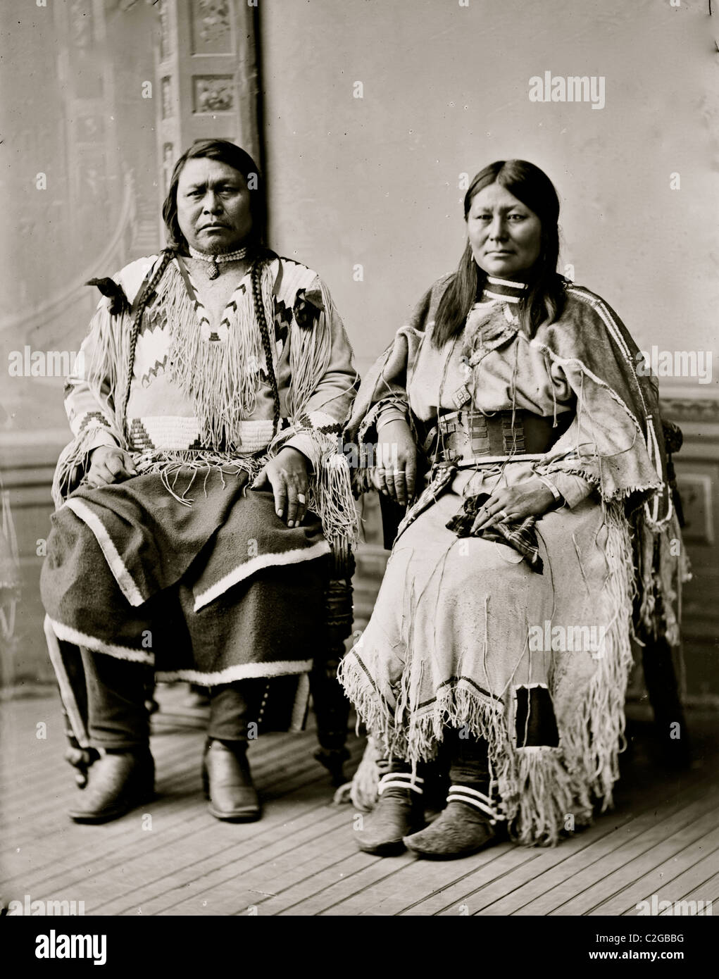 Indian Group. Chief Ouray & Chipeta (Ute Tribe) Stock Photo