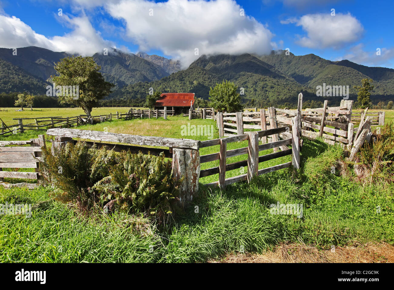 Stockyard Karangarua South Island New Zealand Stock Photo Alamy