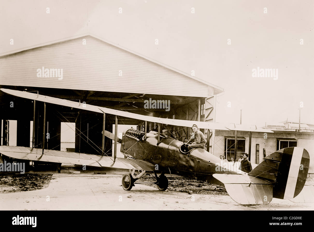 Lt. Austin in De Havilland plane Stock Photo