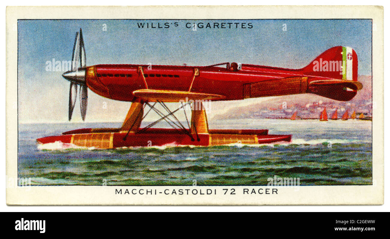 The Macchi-Casoldi 72 racer - float seaplane piloted by Lieut Francesco Agello set a world speed record of over 440 mph in 1934 Stock Photo