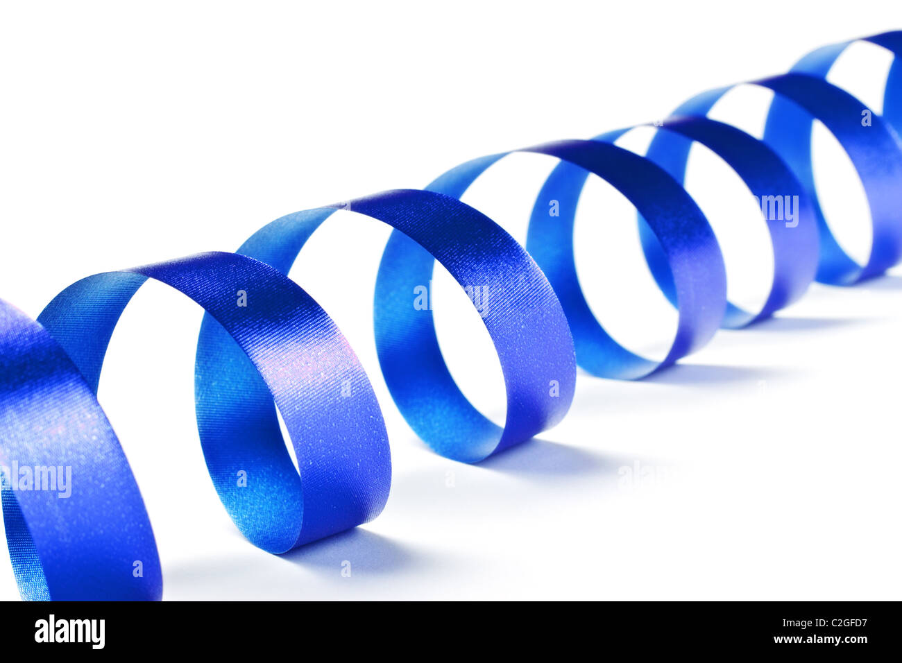blue ribbon serpentine isolated on white background Stock Photo