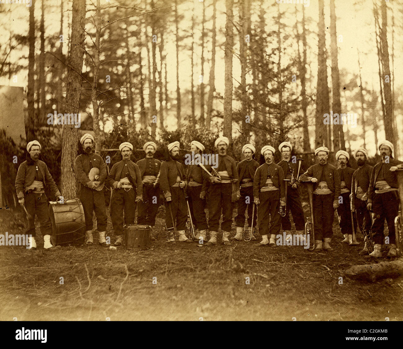 Band of 114th Pennsylvania Infantry, in front of Petersburg, Va., August, 1864 Stock Photo