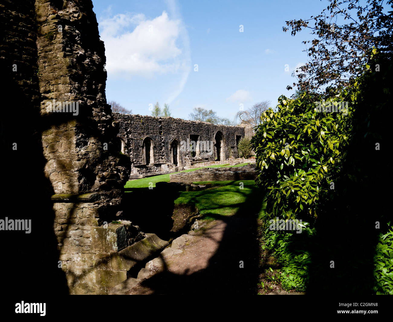 The grounds and ruins of Whalley Abbey, Whalley, Clitheroe, Lancashire
