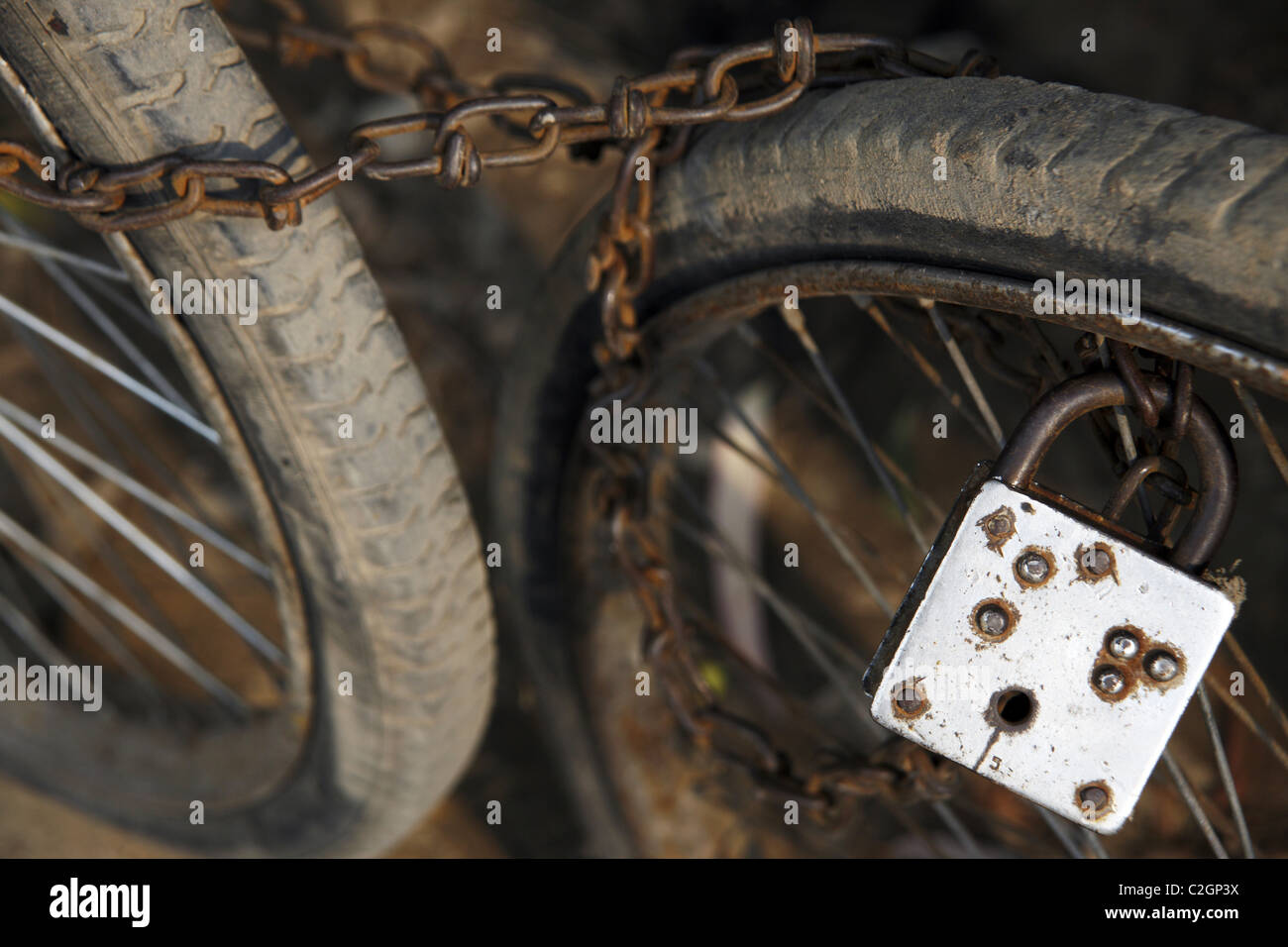 IND, India,20110310, Old bicycle Stock Photo