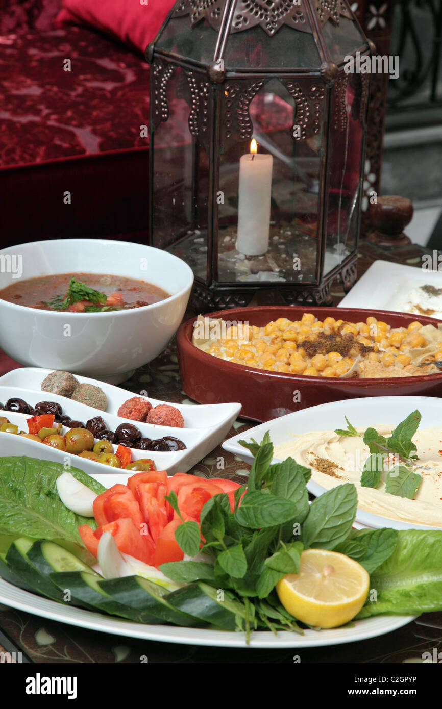 Mezze food, Damascus, Syria Stock Photo
