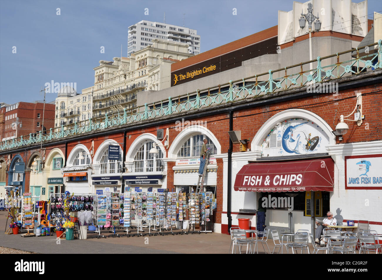 Brighton Seafront Fish And Chips Stock Photos & Brighton Seafront Fish