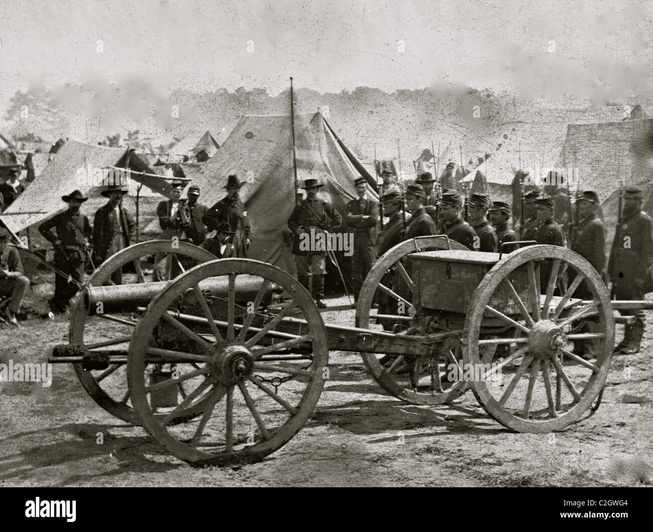 The Peninsula, Va. A 12-pdr. howitzer gun captured by Butterfield's Brigade near Hanover Court House, May 27, 1862 Stock Photo