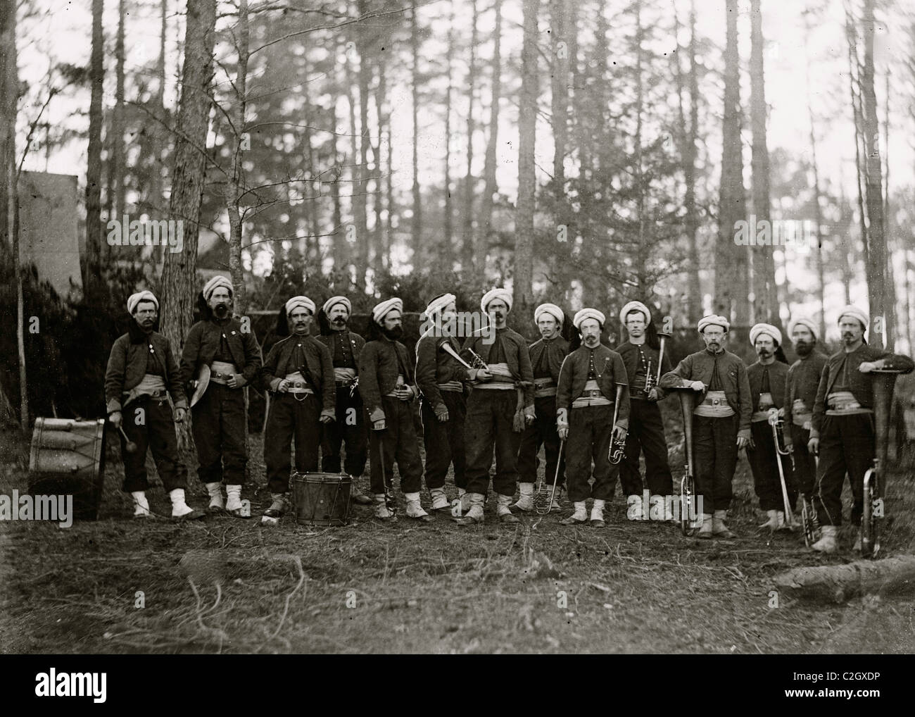 Brandy Station, Va. Band of the 114th Pennsylvania Infantry (Zouaves) Stock Photo
