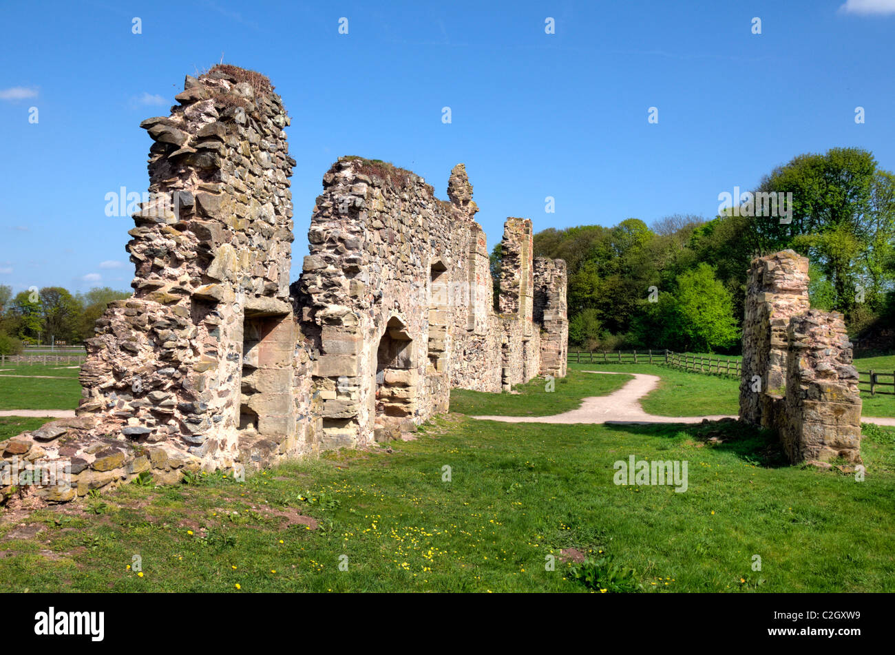 The ruins of Grace Dieu Priory, near Thringstone in Leicestershire