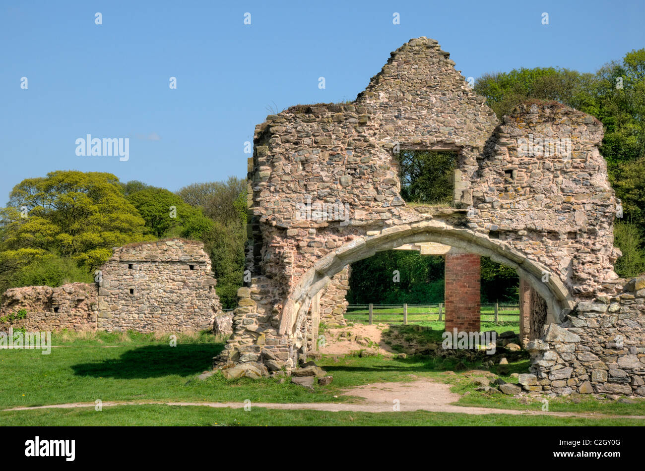 The ruins of Grace Dieu Priory, near Thringstone in Leicestershire