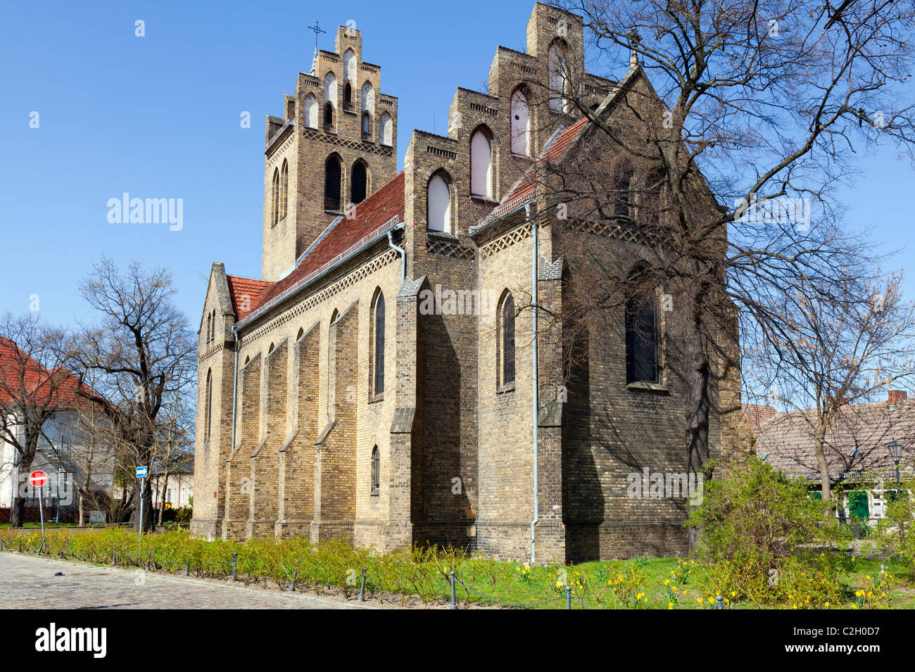 Village Church, Old Marzahn / Dorfkirche, Alt Marzahn, Marzahn Hellersdorf, Berlin, Germany Stock Photo