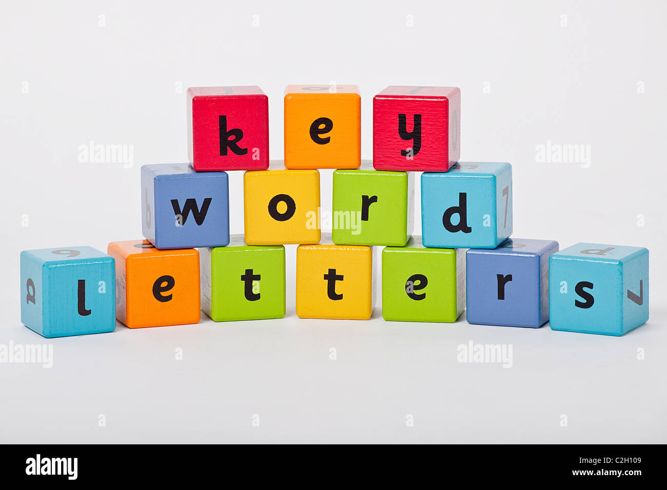 colorful wooden blocks on the white background Stock Photo - Alamy
