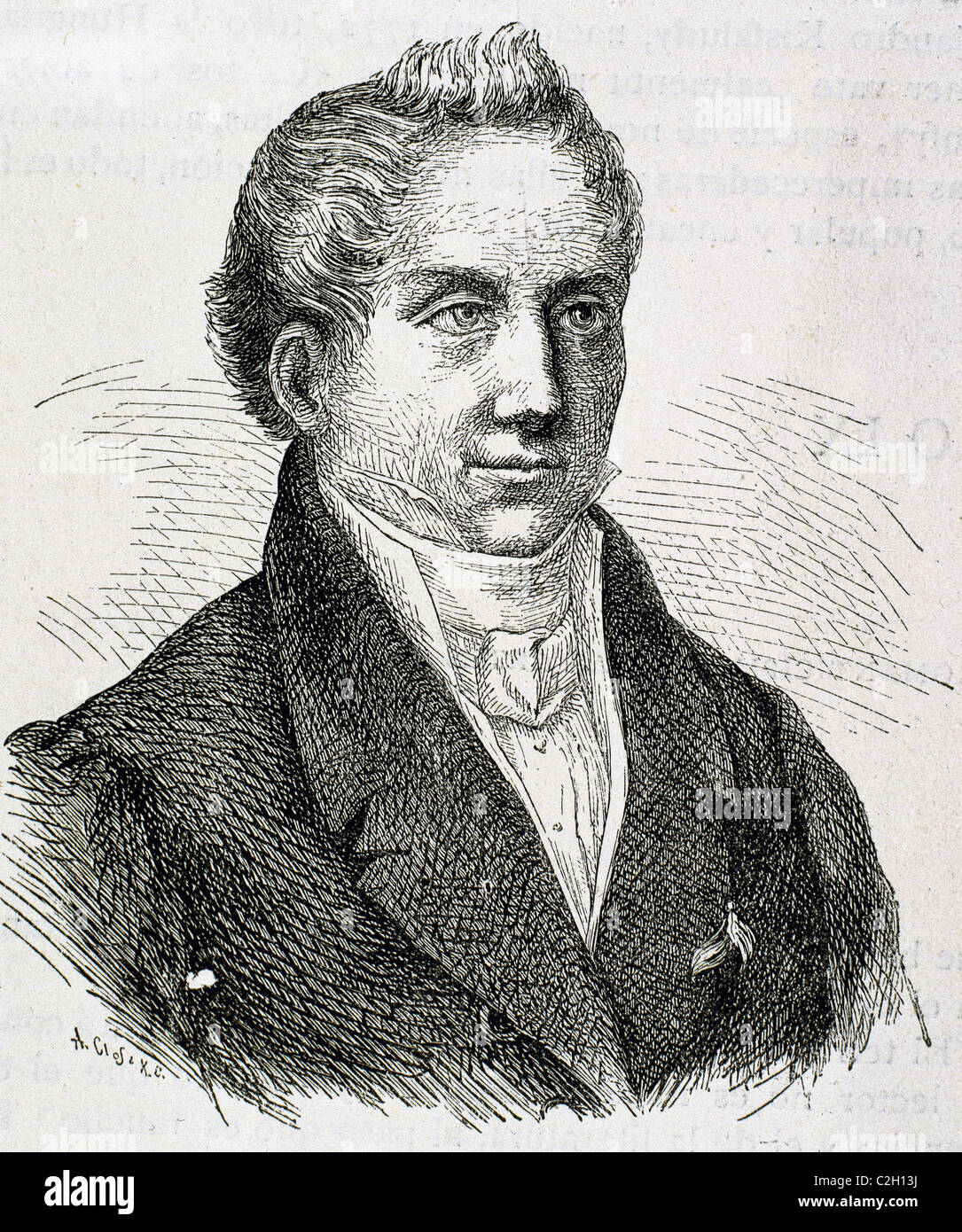 Karl Wilhelm Friedrich Schlegel (1772–1829). German poet, critic and scholar. Engraving. Stock Photo