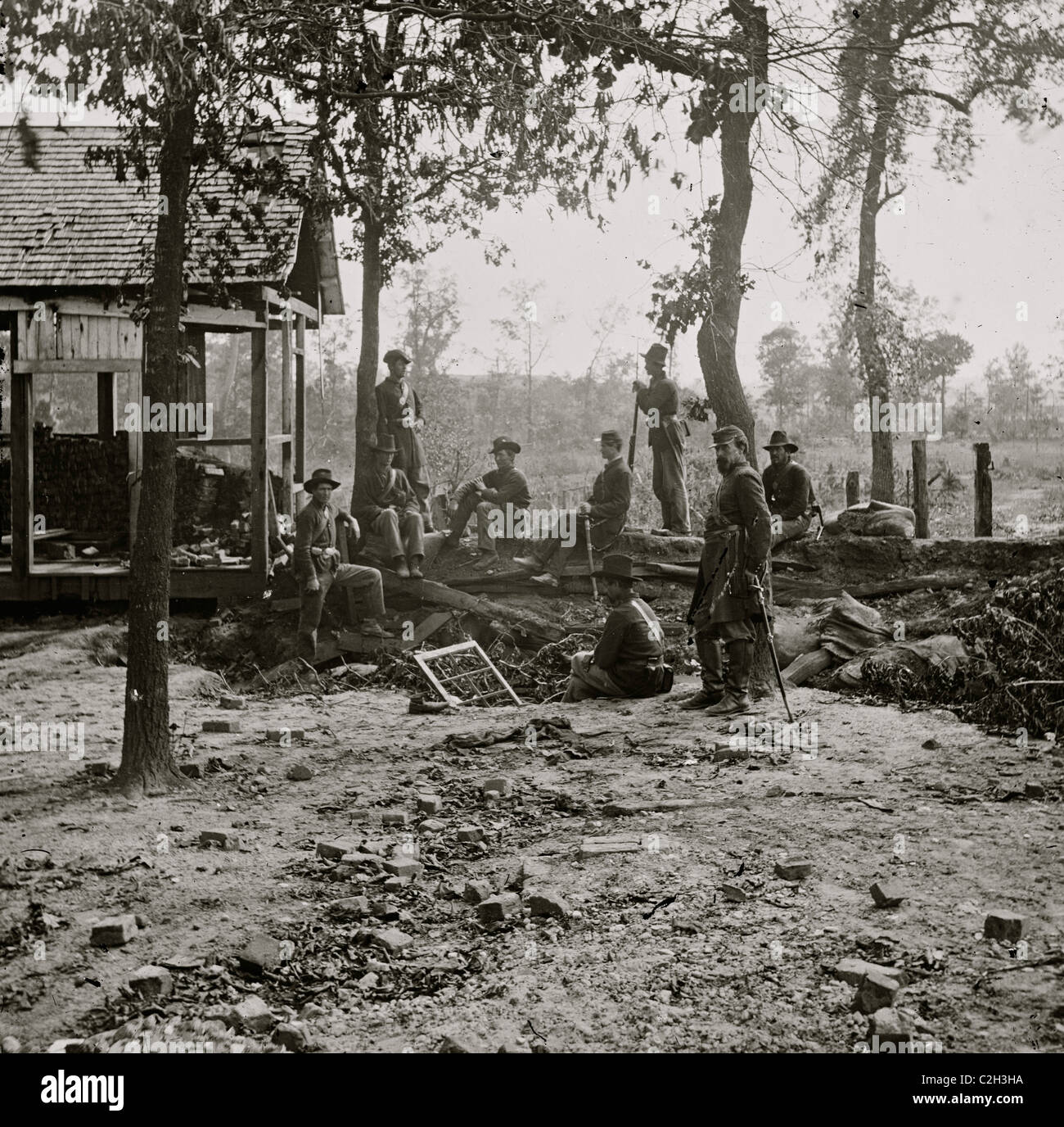 Atlanta, Georgia. Federal picket post shortly before the battle of July 22 Stock Photo