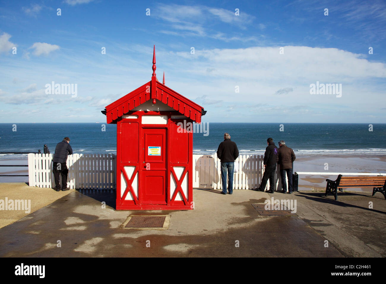 Saltburn by sea upper cliff railway booking office Stock Photo Alamy