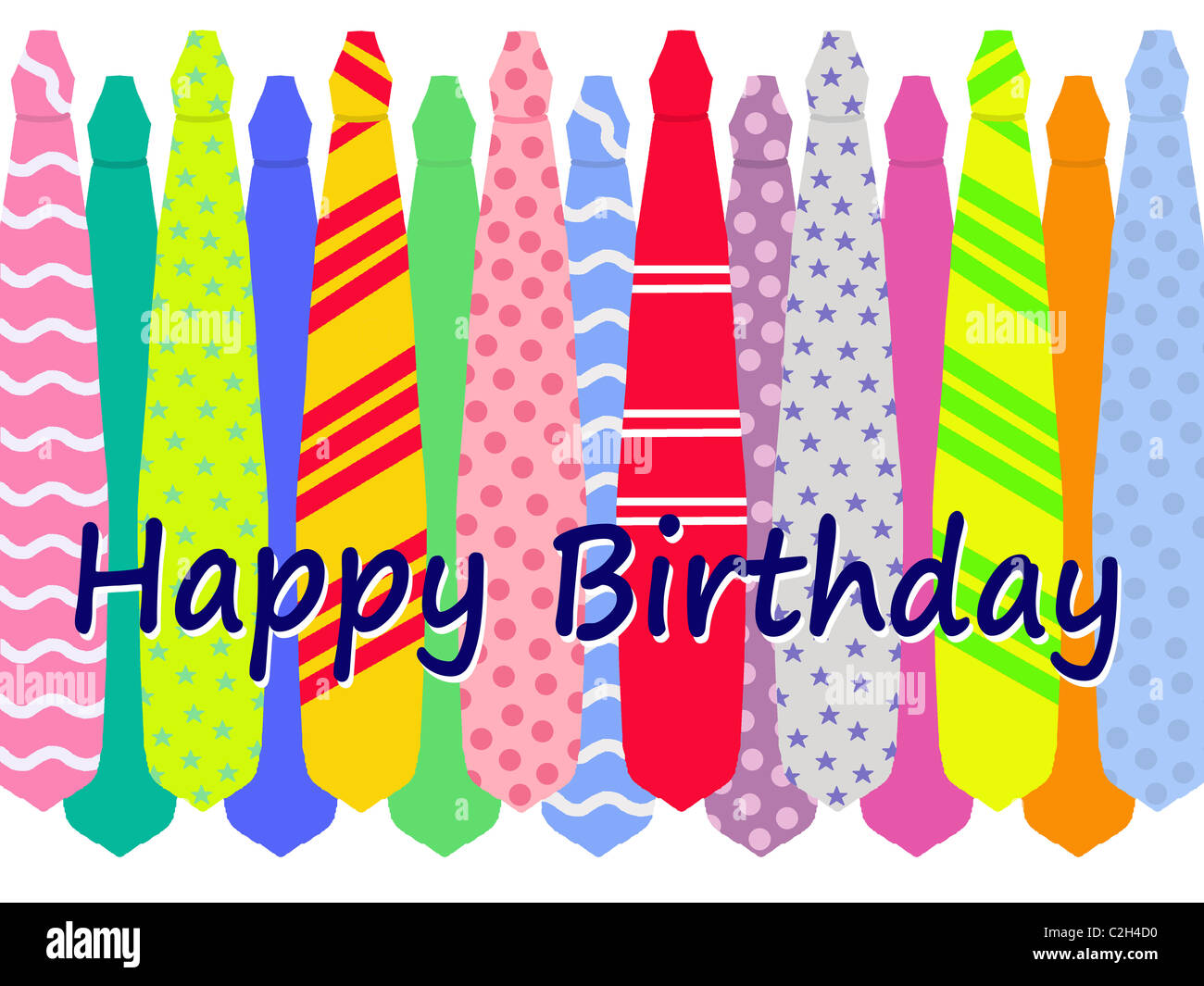 Pattern or wallpaper of colorful ties for a birthday card Stock Photo
