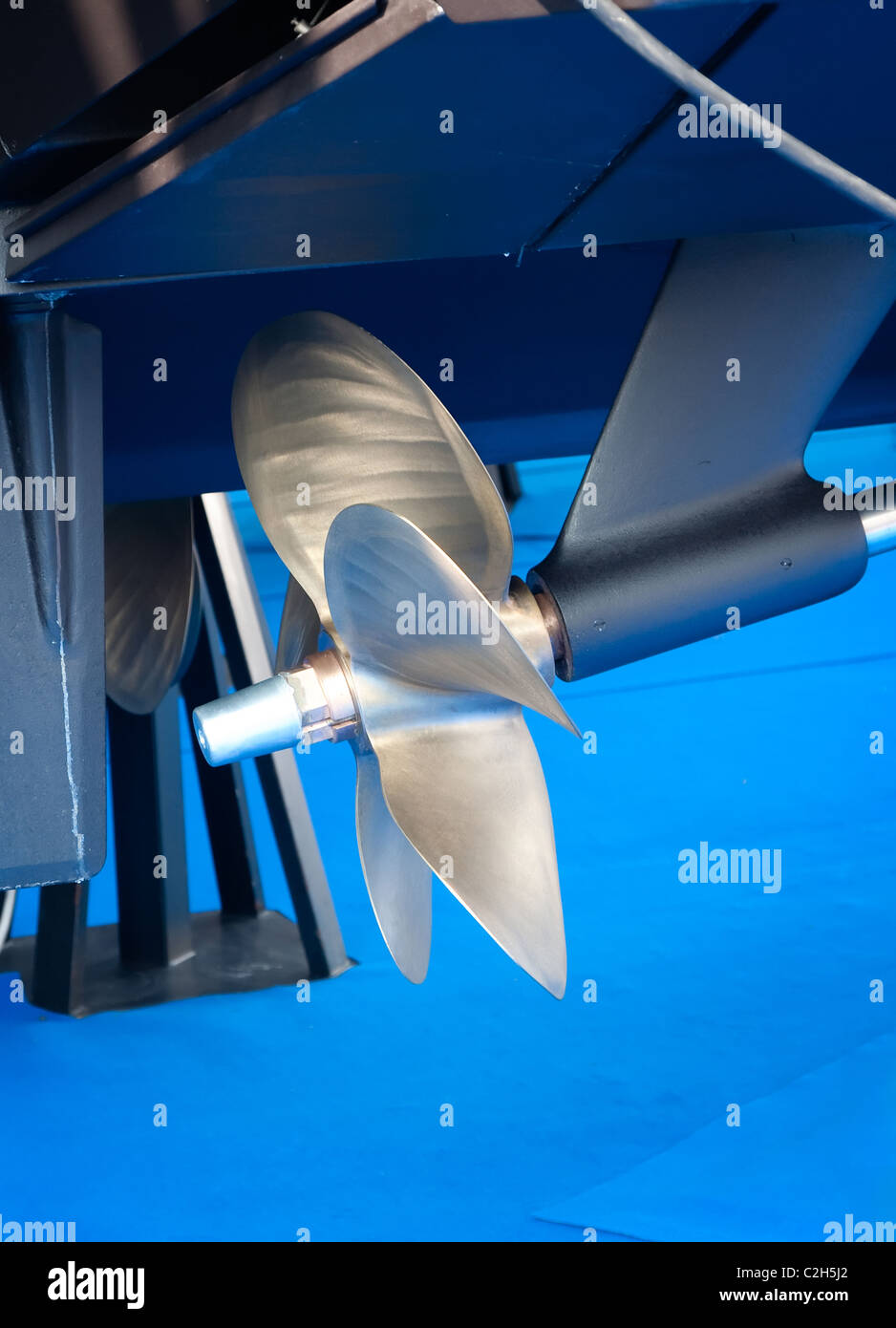 External components of a boat outboard engine propeller Stock Photo Alamy