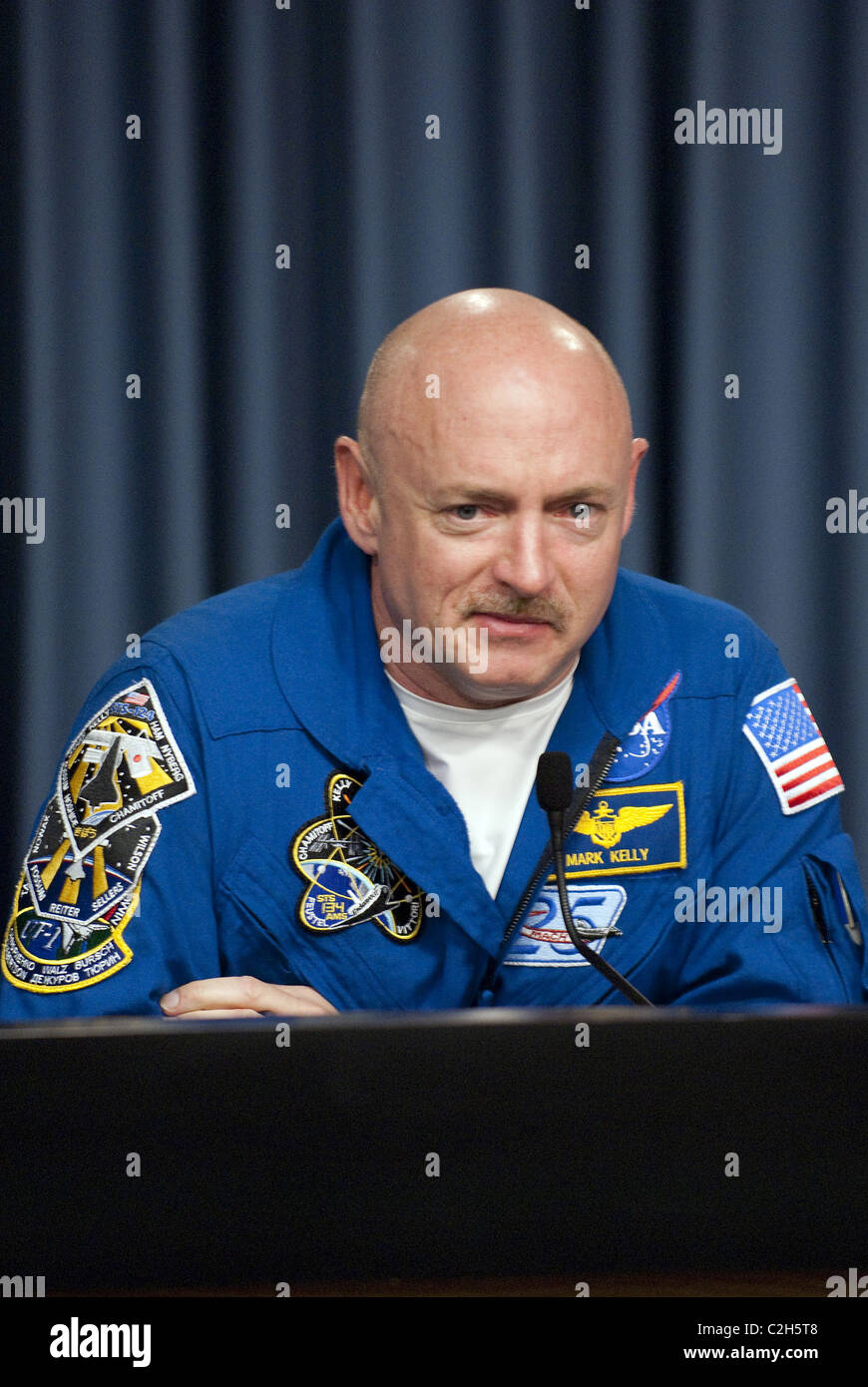 STS-134 Commander Mark Kelly Stock Photo