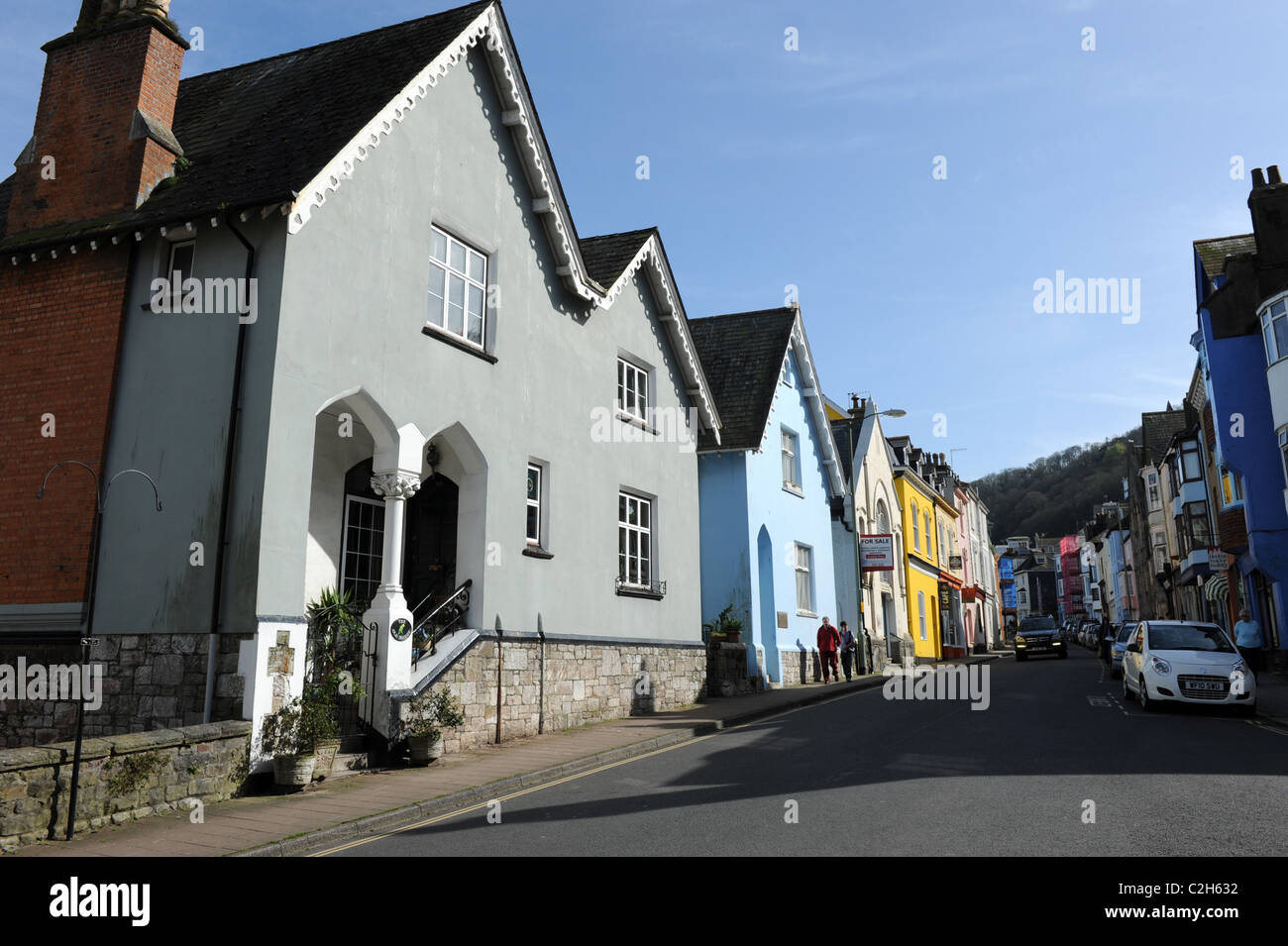 Colourful houses in Dartmouth Devon England Uk Stock Photo Alamy