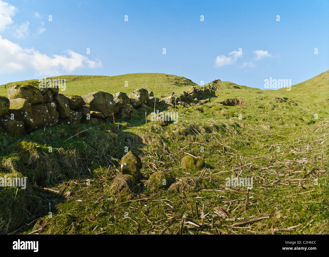 Rocky Hill leading upward to clear blue sky Stock Photo Alamy