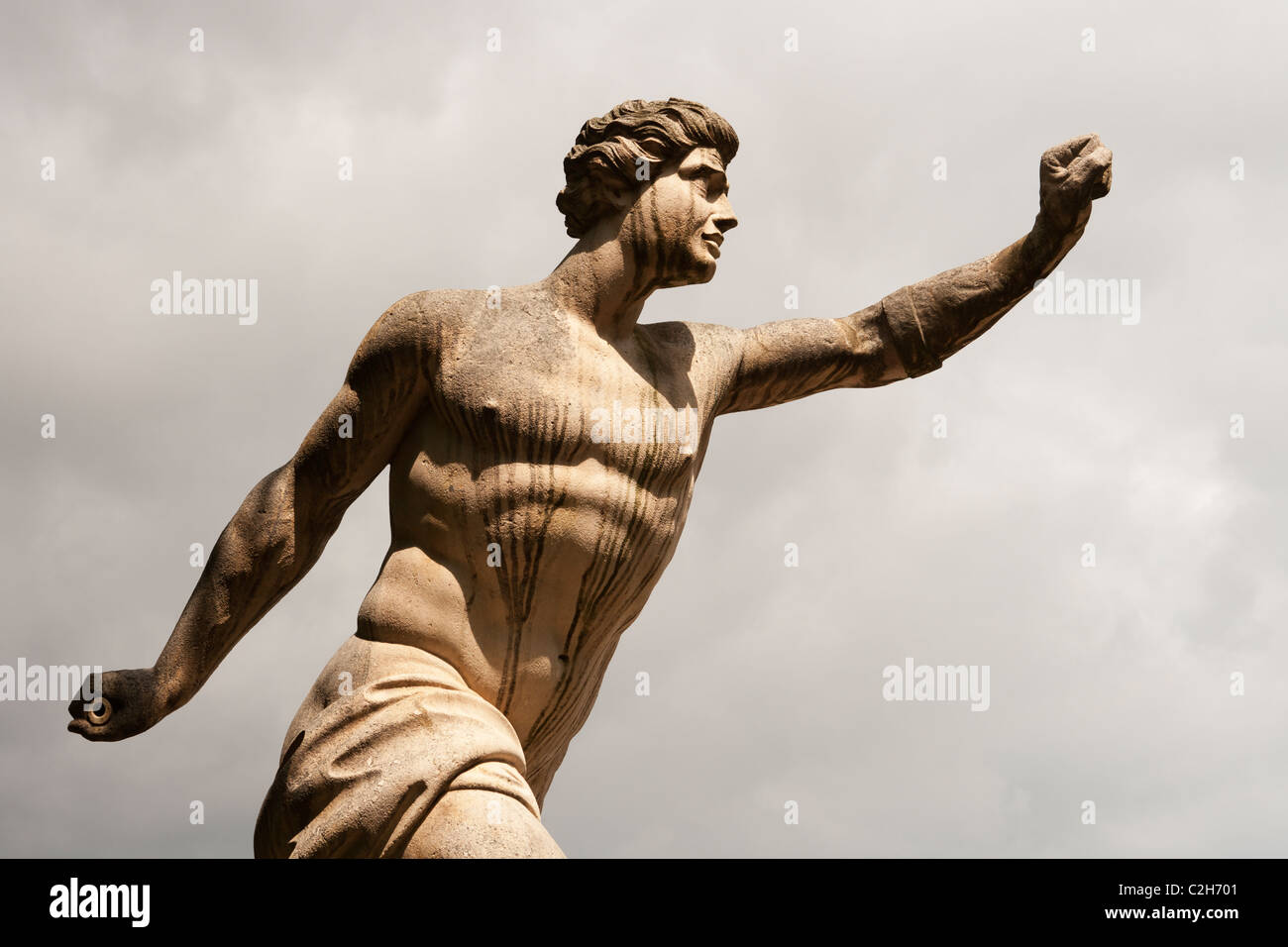 Striding heroic male sculpture at the Mirabell Palace Gardens, Salzburg