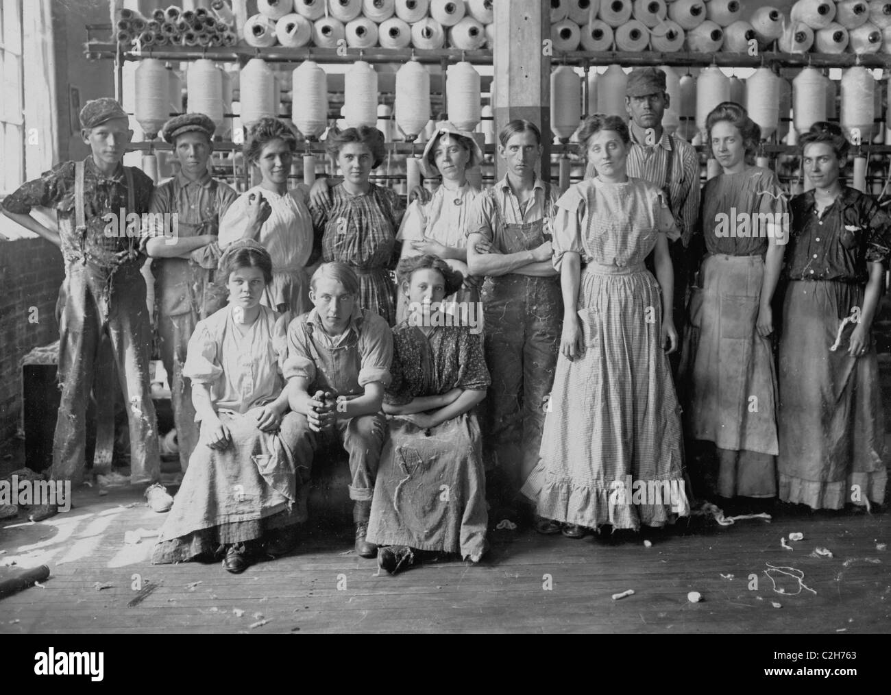 Operatives in Indianapolis Cotton Mill. Noon Hour. Stock Photo