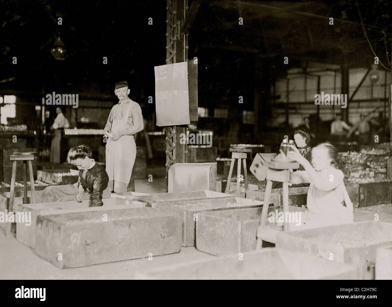Girls in Packing Room. Central Glass Co., Wheeling West Virginia. Stock Photo