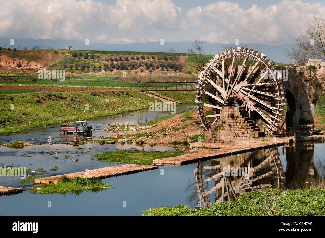 Hama Water Mill Noria 20 meter high Syria Orontes River build in