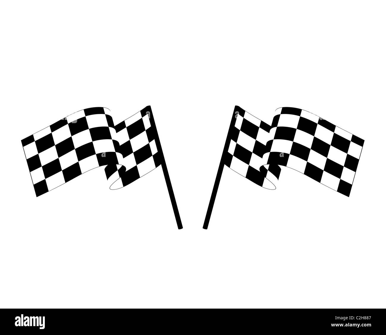 Black And White Checked Racing Flag. Vector Illustration Stock Photo 