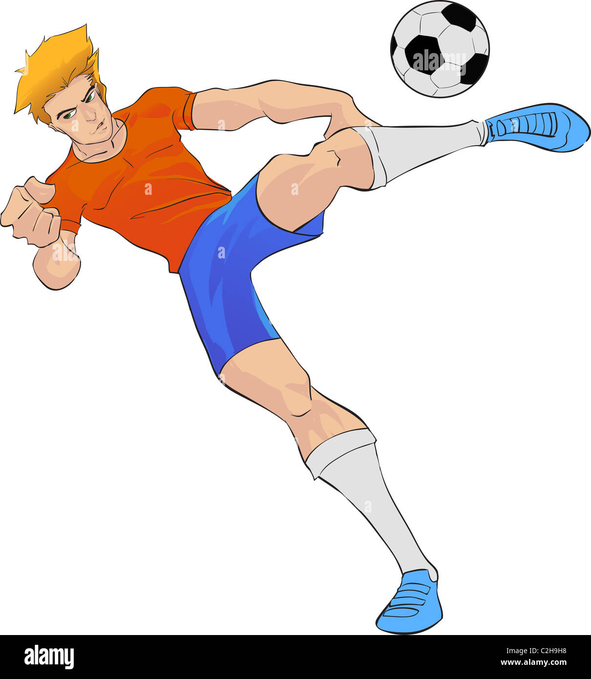 football player kicking the ball with strong power and will Stock Photo - Alamy football player kicking the ball with strong power and will Stock Photo - Alamy