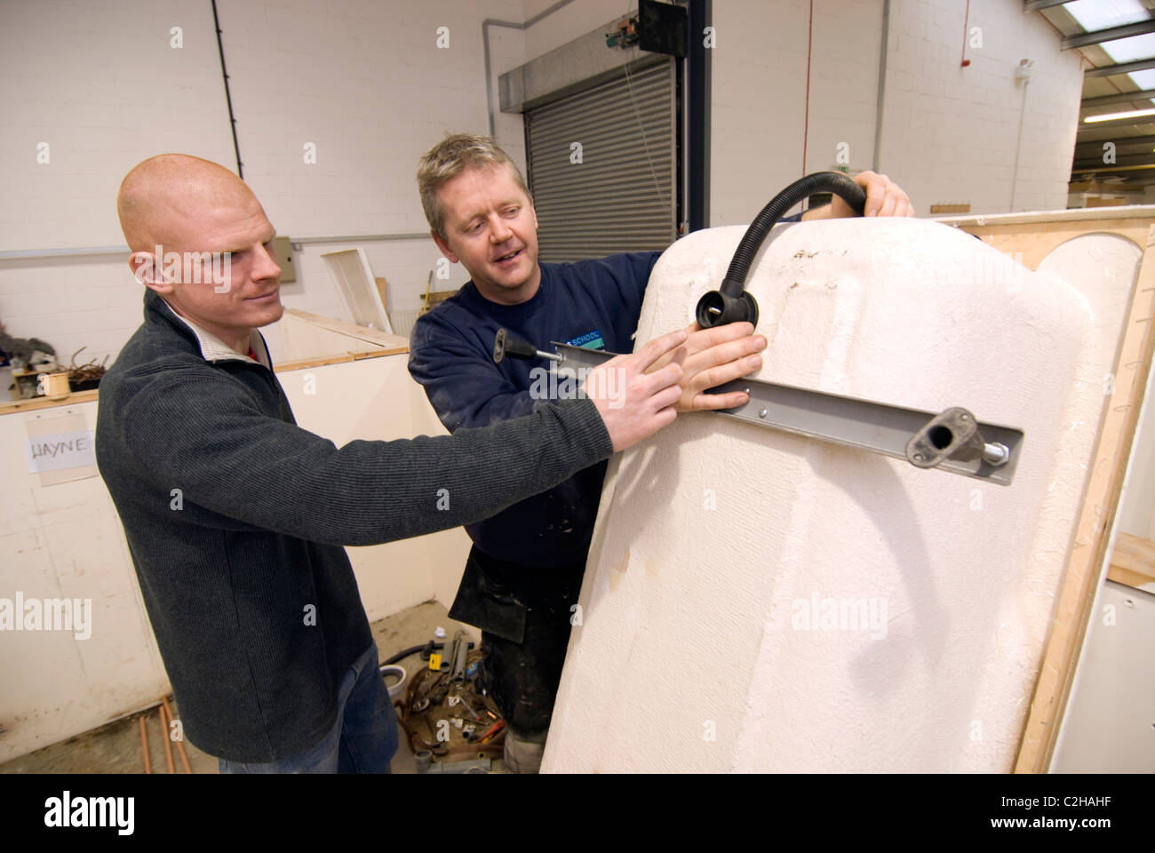 Teaching plumbing Stock Photo