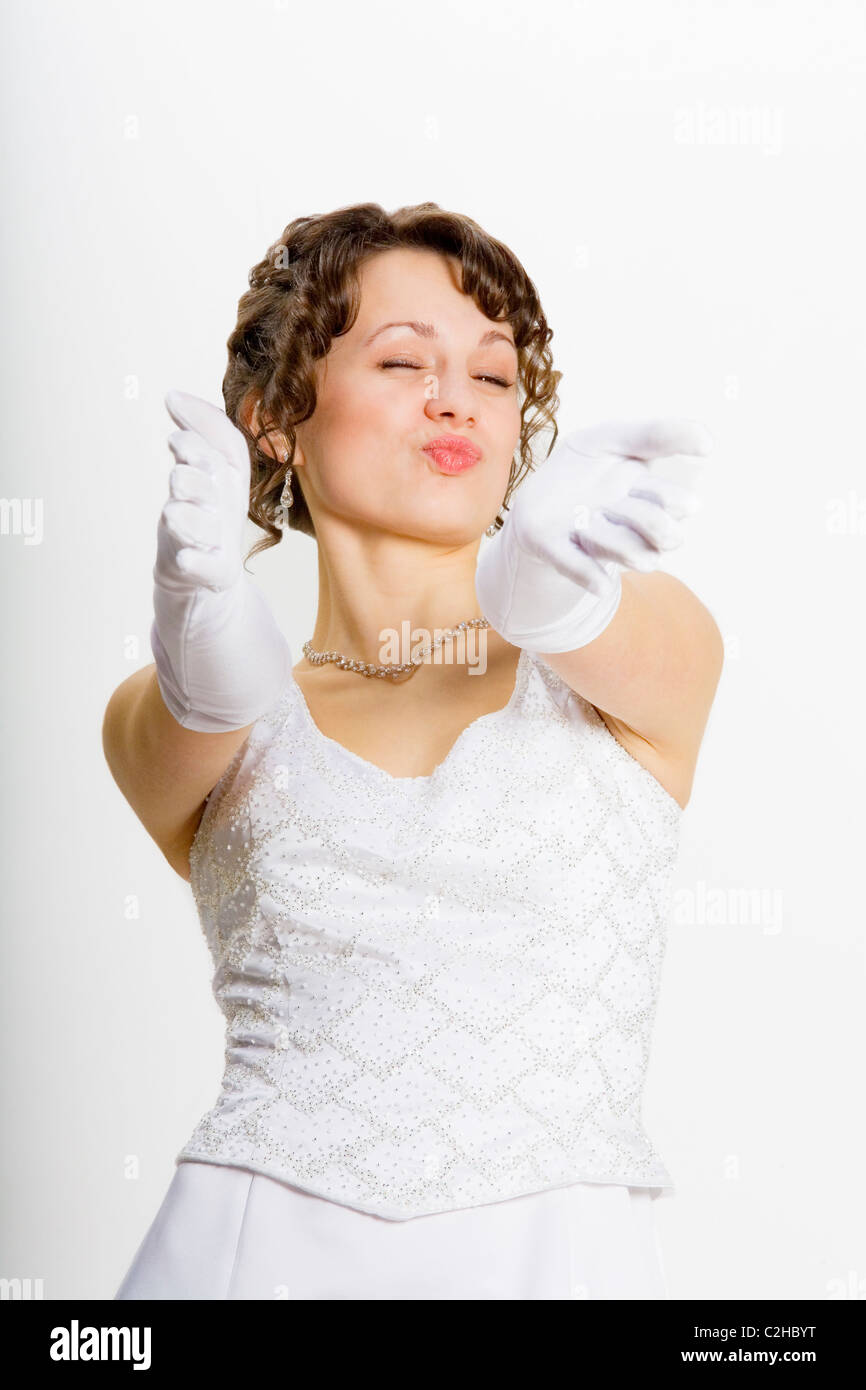 Bride Asking For A Kiss Stock Photo Alamy