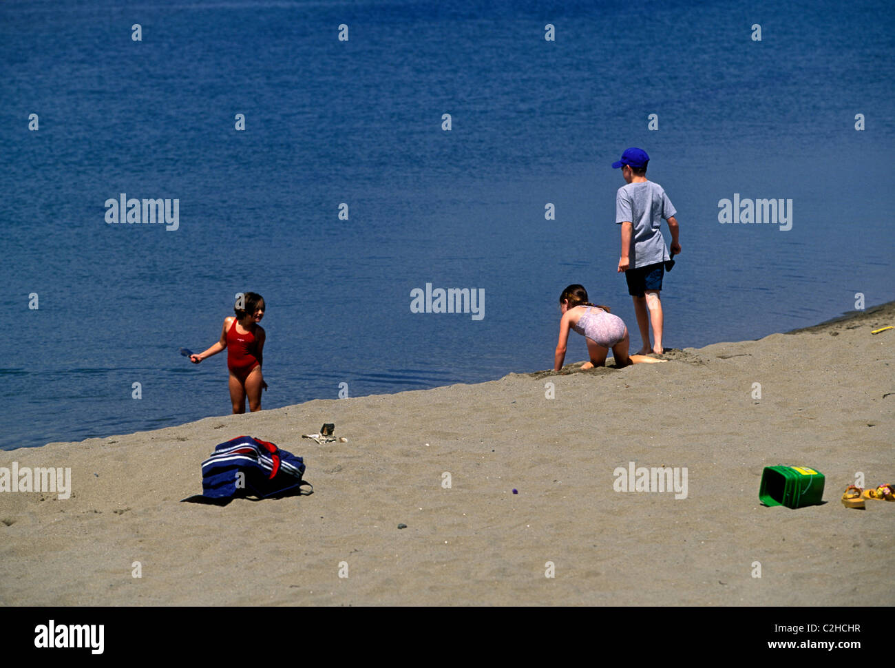People, tourists, beach, Kouchibouguac National Park, near, Richibucto