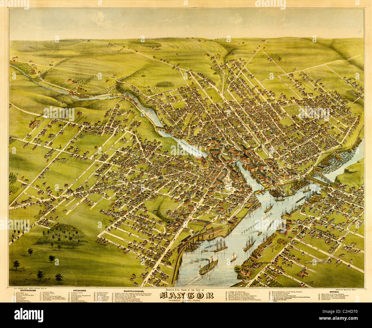 Bangor, Maine 1875 Stock Photo Alamy