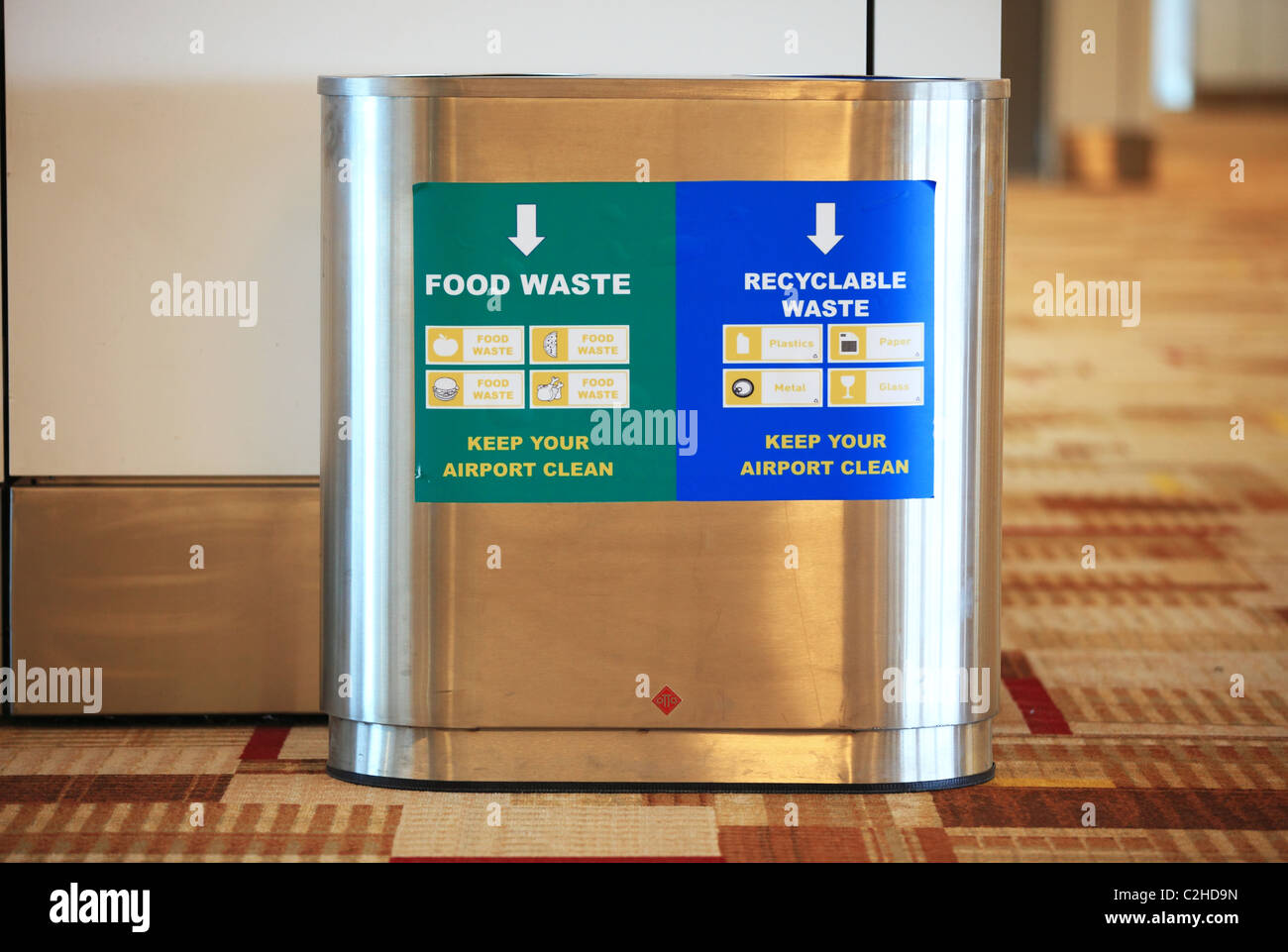 Garbage bin at the Delhi airport North India Asia Stock Photo Alamy