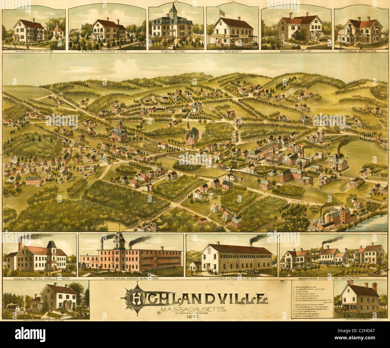 Highlandville, Massachusetts, 1887 Stock Photo Alamy