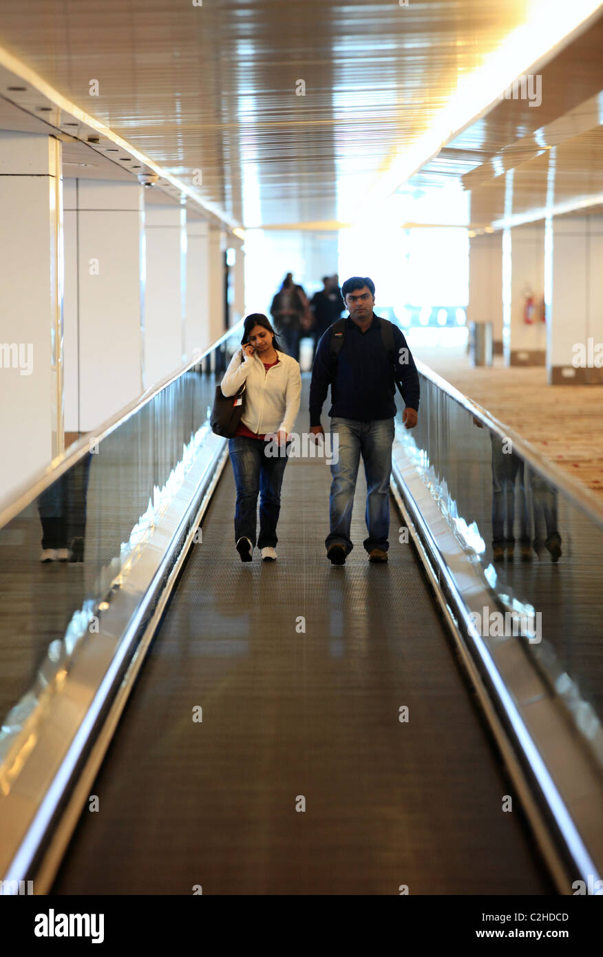 People at the Delhi airport North India Asia Stock Photo