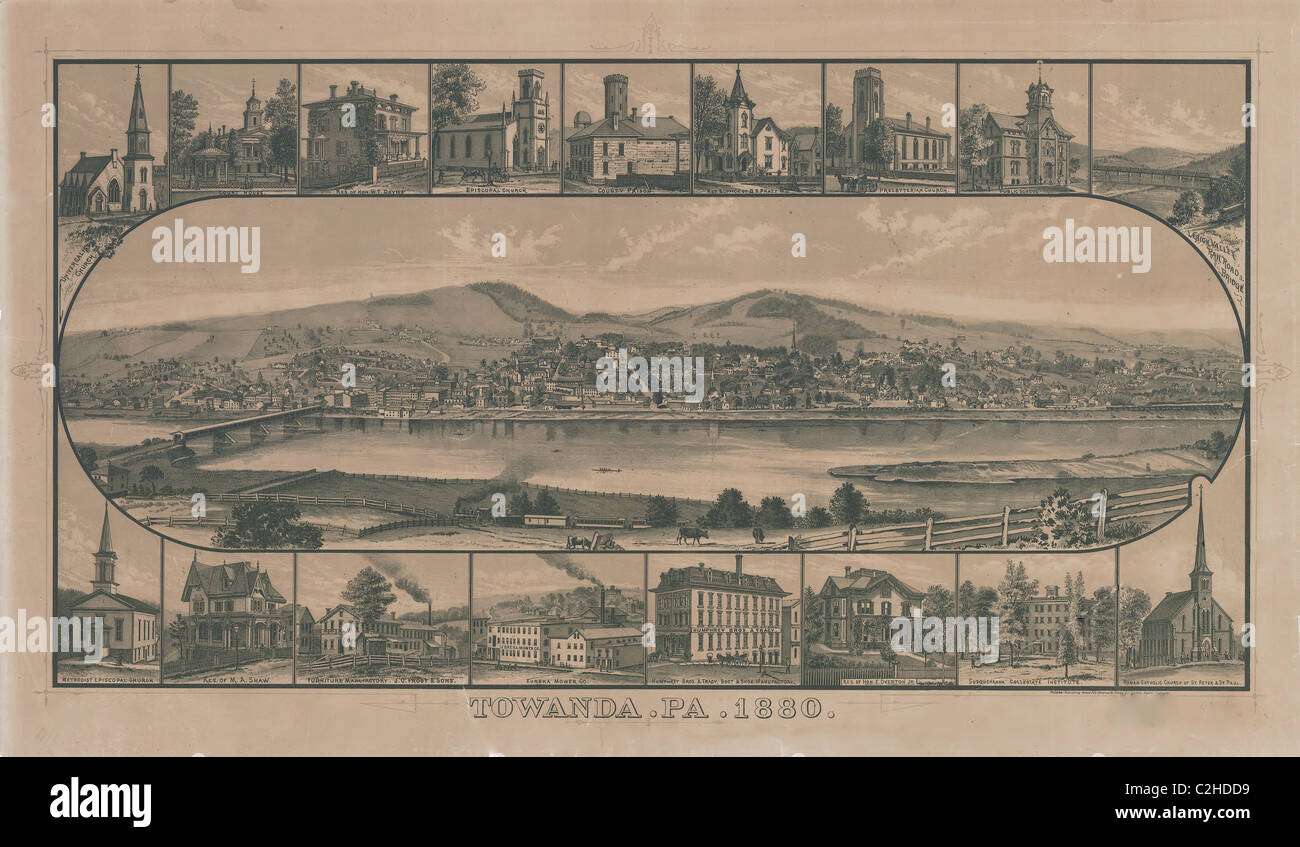 Towanda pennsylvania map hires stock photography and images Alamy