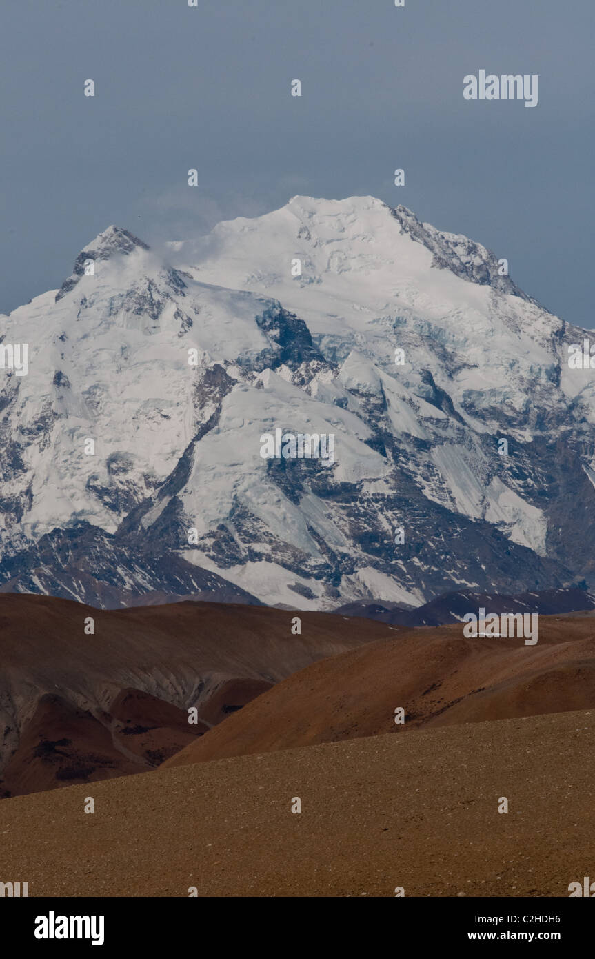 Mount Shishapangma from the Tibetan Plateau Stock Photo