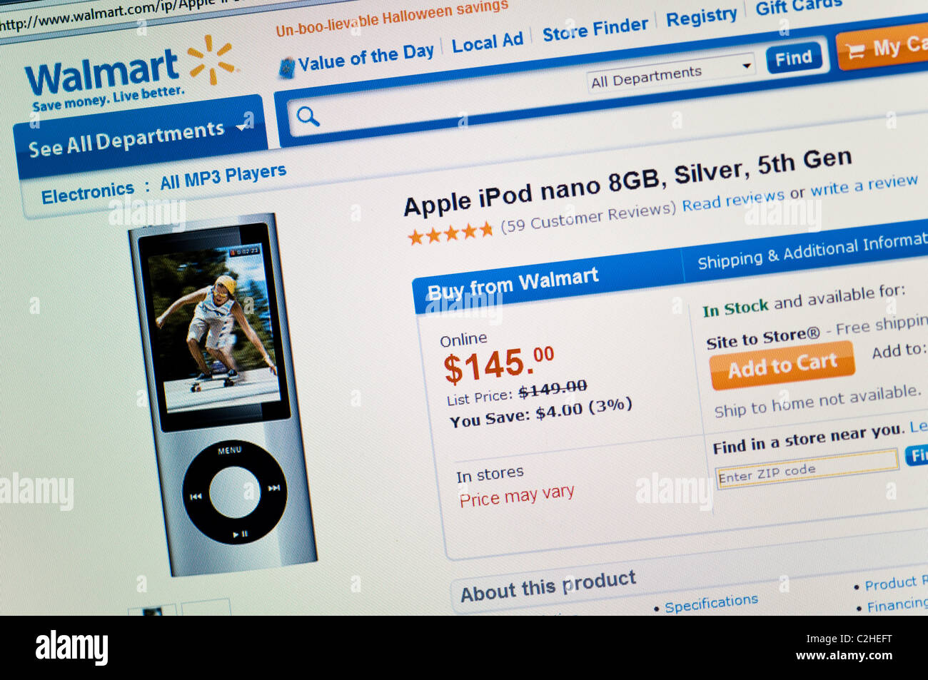 Walmart website screenshot Stock Photo Alamy