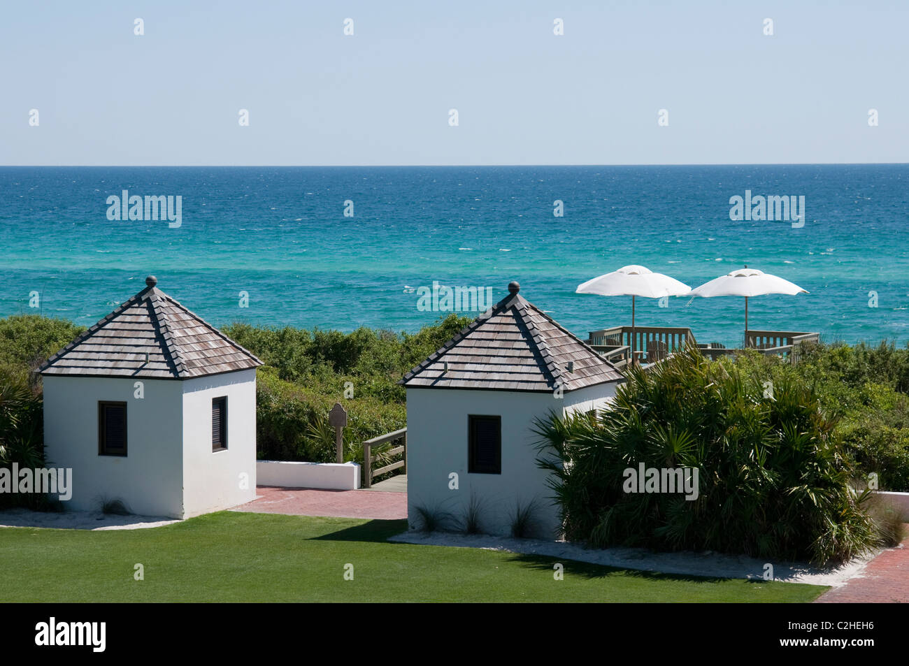 A view from a house along the Eastern Green in Rosemary Beach, Florida Stock Photo Alamy
